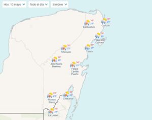Clima hoy en Cancún y Quintana Roo: Cielo nublado con lluvias puntuales intensas