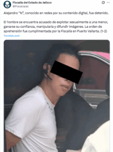 Arrestan a Alex Marín, por explotación de una menor de edad