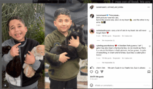 Niño encuentra comida para su gatito en medio de la guerra en Gaza y se vuelve viral