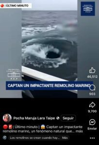 Captan remolino de mar y asusta a personas 