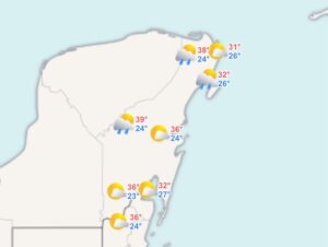 Clima hoy en Cancún y Quintana Roo: Cálido y nublado con posibles lluvias