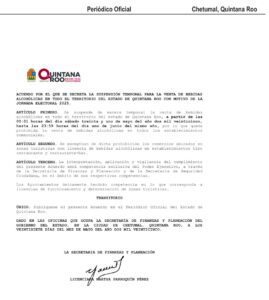 ¡Ley Seca en Quintana Roo! Prohíben el Alcohol por Elecciones 2025