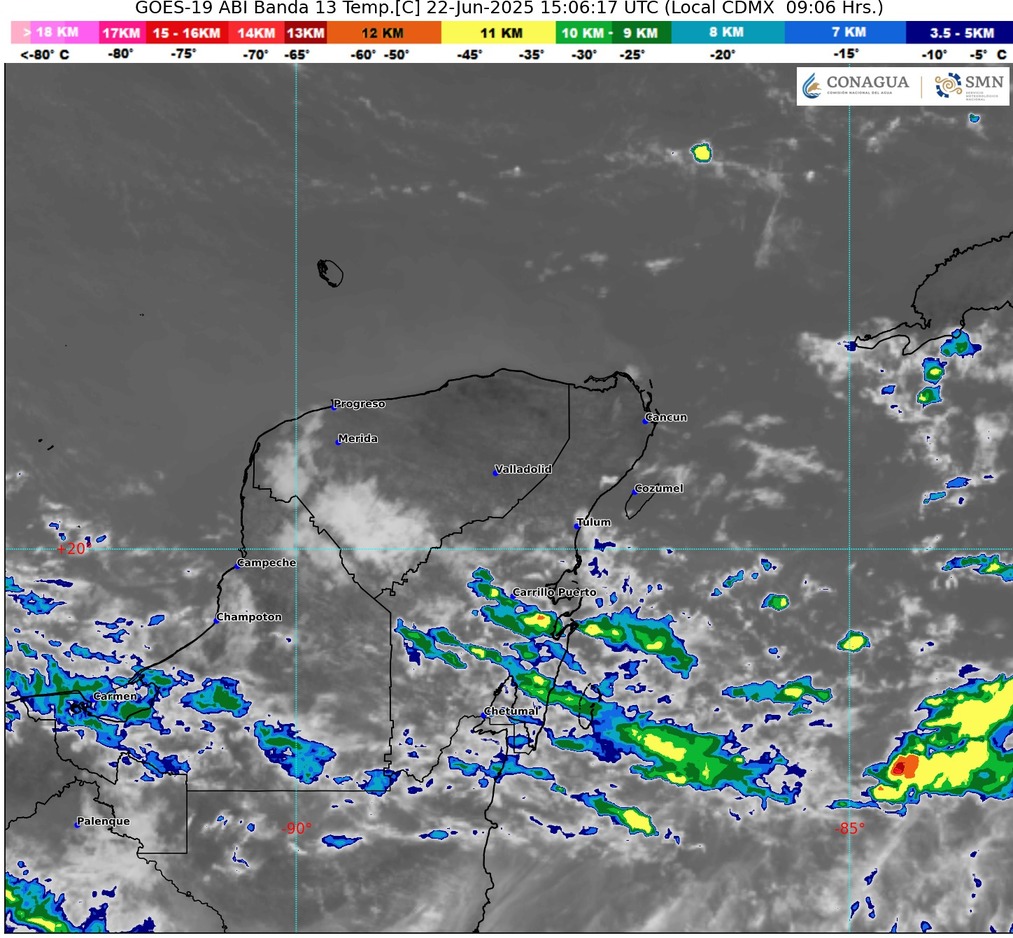 Clima hoy en Cancún y Quintana Roo: Cielo medio nublado a nublado