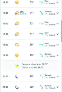 Clima hoy
