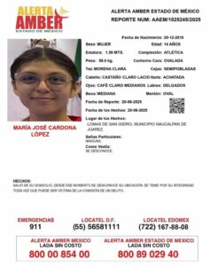 Buscan a María José Cardona, adolescente de 14 años que desapareció en Edomex