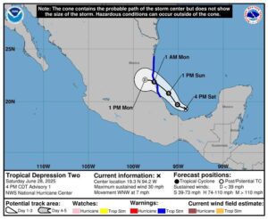 Depresión Tropical Dos de forma en el Golfo de México