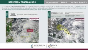 Depresión Tropical Dos de forma en el Golfo de México