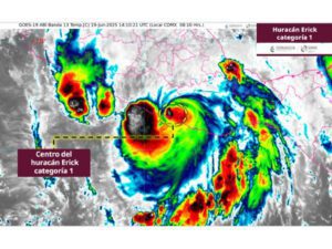 Huracán Erick se degrada a categoría 1; siguen las lluvias en Guerrero y Oaxaca