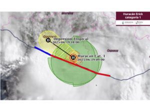Huracán Erick se degrada a categoría 1; siguen las lluvias en Guerrero y Oaxaca