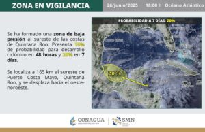 Alertan por nueva formación de huracán cerca de Quintana Roo