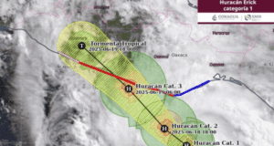 Huracán Erick se fortalece, tocará tierra como categoría 3: Trayectoria y estados afectados