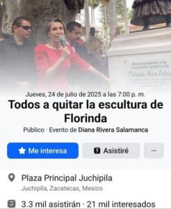 Organizan quitar estatua de Florinda Meza en Zacatecas 