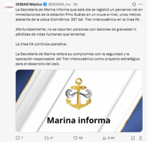 Tren Interoceánico choca contra tráiler en Tabasco