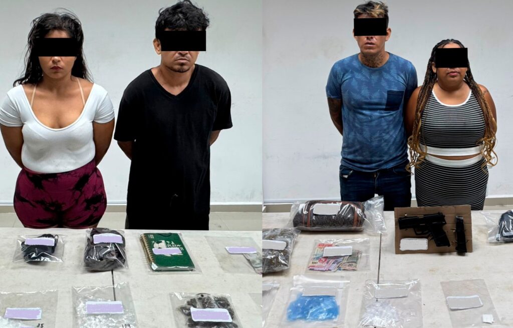 Detienen en Cancún a cuatro personas con drogas y armas de fuego