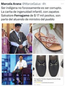 Ministro indígena es criticado por usar zapatos de 17 mil pesos 