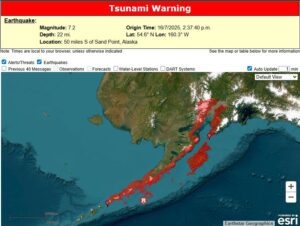 Activan alerta de Tsunami en Alaska tras sismo de 7.3
