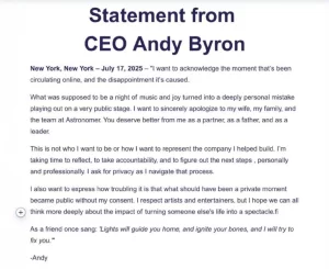 Andy Byron ¿Quién es y por qué es señalado de infidelidad?
