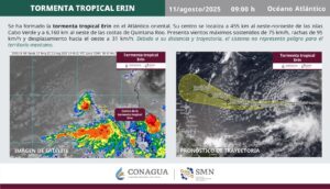 Se forma Tormenta Tropical Erin en el Atlántico