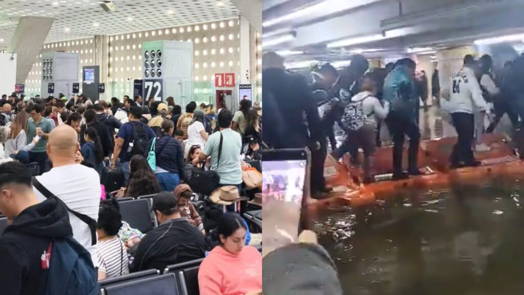 Metro y Aeropuerto de CDMX en caos por lluvias e inundaciones