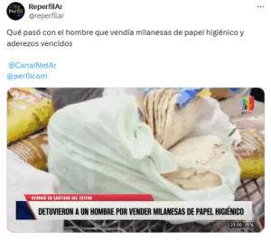 Detienen a hombre que vendía milanesas con papel higiénico