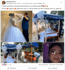 Papá transforma su mototaxi en carruaje para llevar a su hija al altar