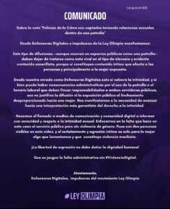 Defensoras denuncian violencia digital en caso de policías de la CDMX que fueron exhibidos