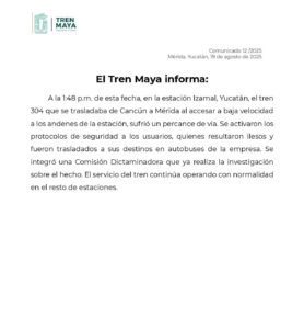Tren Maya comunicado oficial 