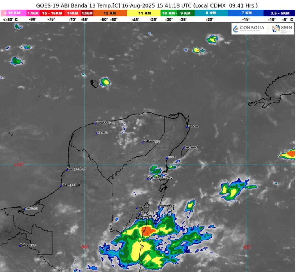 Clima hoy en Cancún y Quintana Roo: Cielo medio nublado a nublado durante el día