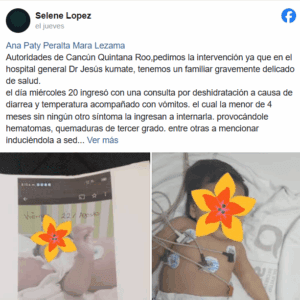 Bebé podría perder manita por presunta negligencia en HG de Cancún: denuncia familia