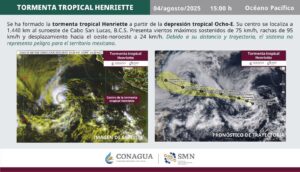 Ciclón tropical Henriette se forma en el Pacífico