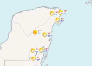 Clima hoy en Cancún y Quintana Roo: Caluroso con posibles lluvias