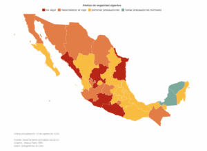 Emite Estados Unidos Alerta de Viaje para 30 estados de México por terrorismo