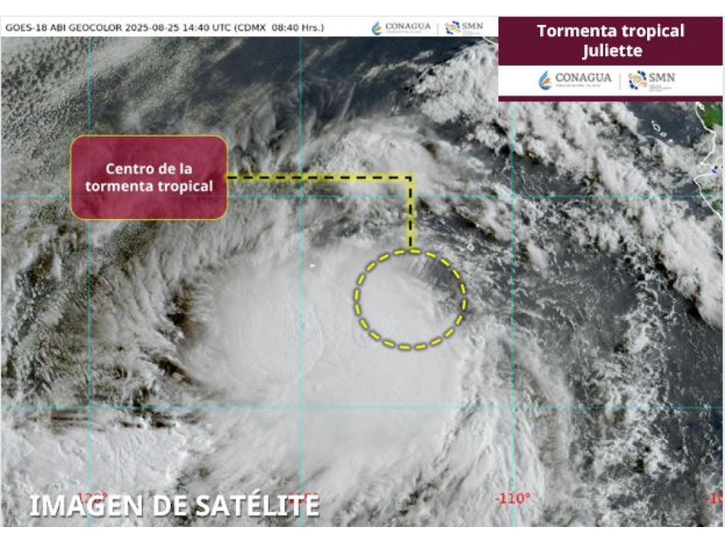 Tormenta Tropical Juliette se forma en el Océano Pacífico