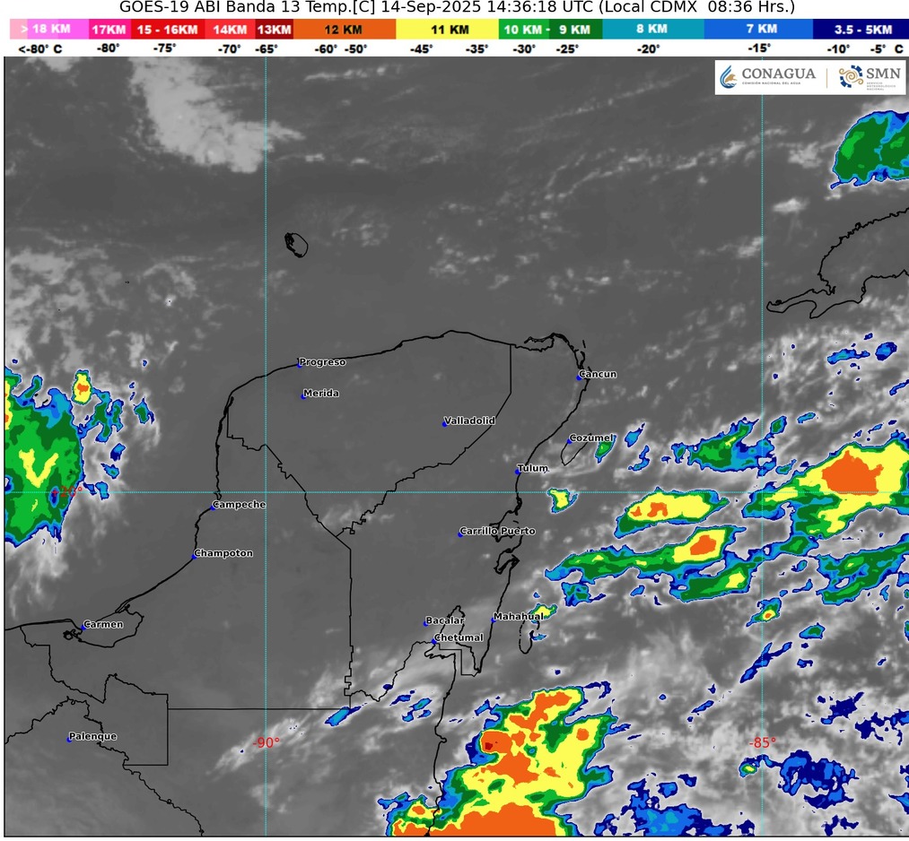Clima hoy en Cancún y Quintana Roo: Cielo medio nublado y ambiente cálido