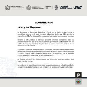 Policías de Playa del Carmen son investigados tras muerte de pescador detenido
