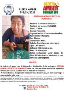 Desaparece niña de 12 años en Cancún: habría huido con hombre de 30 años
