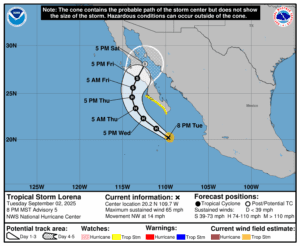 Tormenta Lorena impactaría dos veces en México 