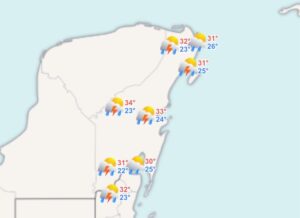 Clima hoy en Cancún y Quintana Roo: Nublado con posibles lluvias 