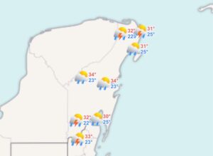 Clima hoy en Cancún y Quintana Roo: Fuertes lluvias