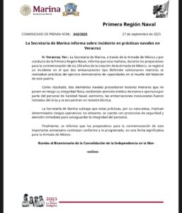 Choque de patrullas marítimas deja dos marinos heridos; reporta SEMAR