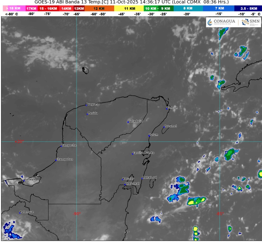 Clima hoy en Cancún y Quintana Roo: Cielo medio nublado a nublado