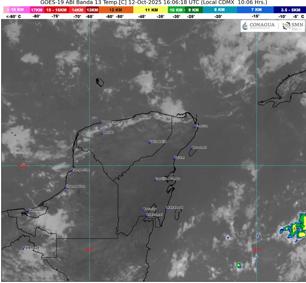 Clima hoy en Cancún y Quintana Roo: Cielo medio nublado con ambiente templado