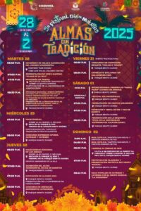 Entre danzas, música, altares y mucho color, celebran en Cozumel el Festival del Día de Muertos “Almas con Tradición”.