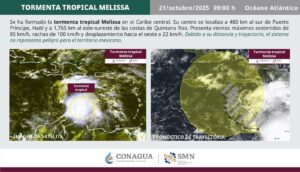 Tormenta Tropical Melissa se forma en el Caribe central