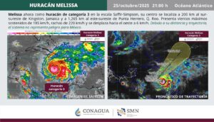 Huracán Melissa ya es categoría 3: tocará tierra en 2 países