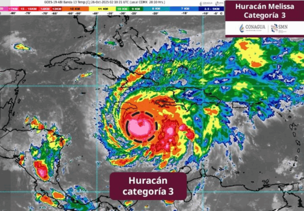 Huracán Melissa ya es categoría 3: tocará tierra en 2 países 3 Huracán Melissa ya es categoría 3: tocará tierra en 2 países