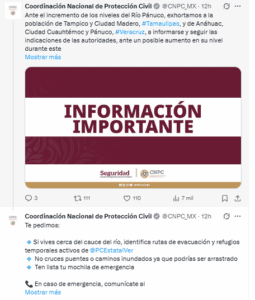 Alertan por la crecida del Río Pánuco en  Tamaulipas y Veracruz