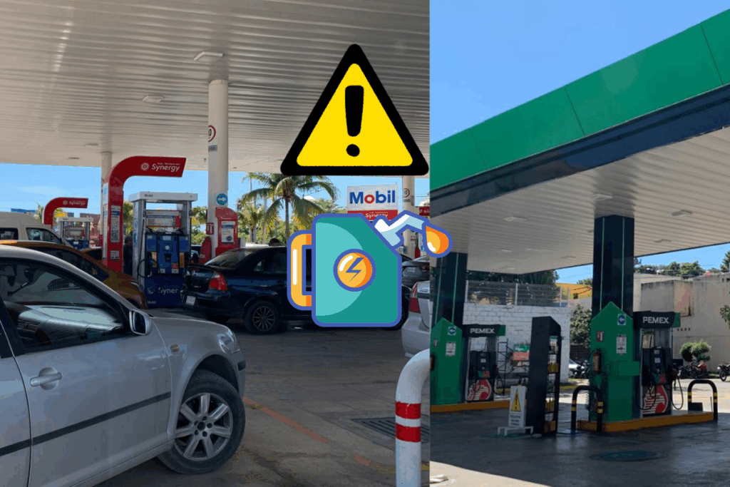 Falla sistema de gasolineras en Cancún, genera caos y largas filas