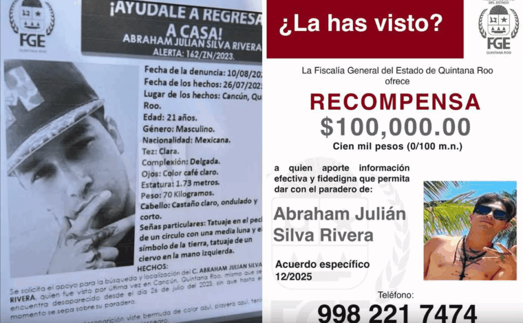 FGE Quintana Roo ofrece recompensa para localizar a joven desaparecido 2023