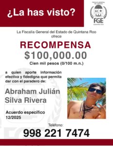FGE Quintana Roo ofrece recompensa para localizar a joven desaparecido 2023
